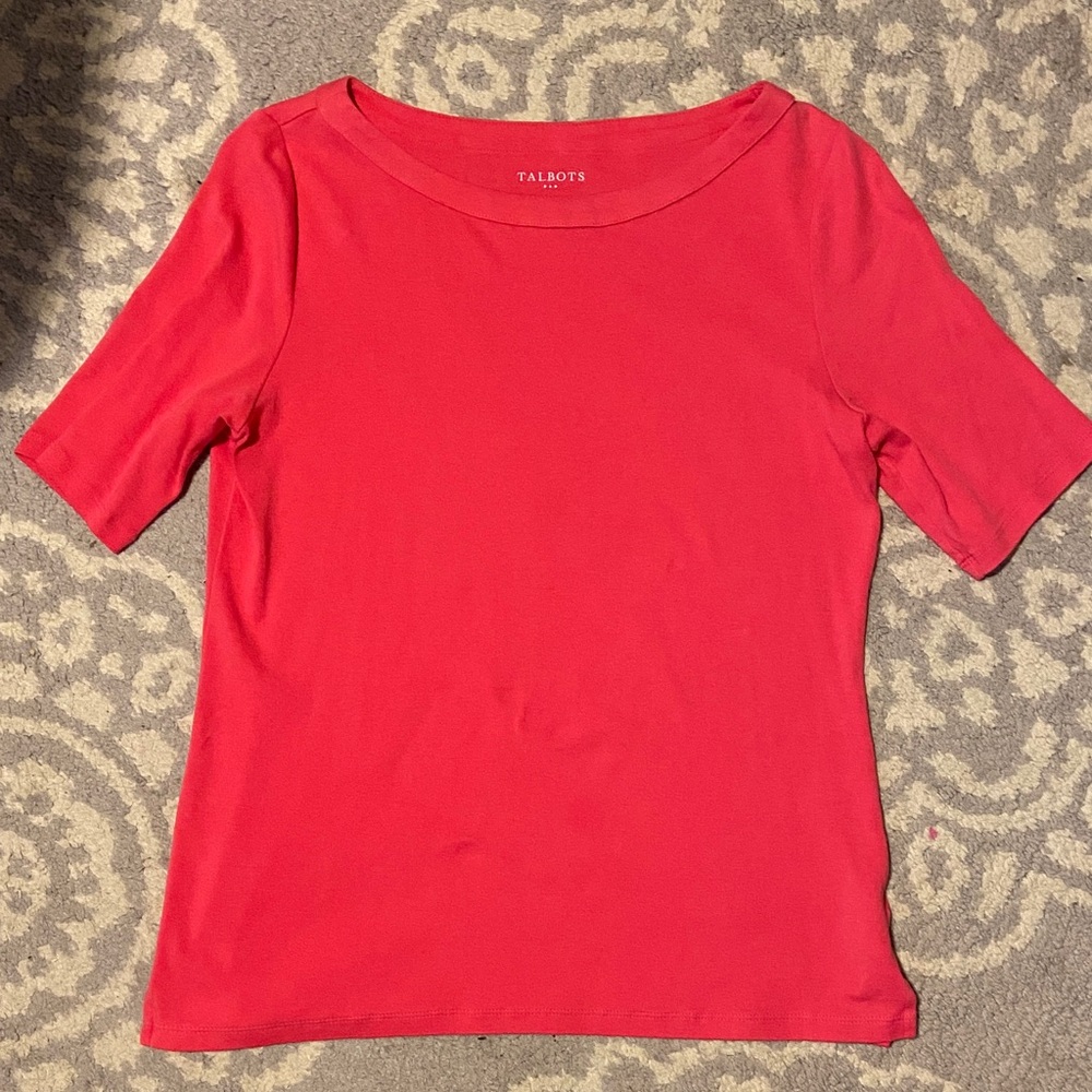 Talbots Women’s Classic Pink Short Sleeve Tee Small